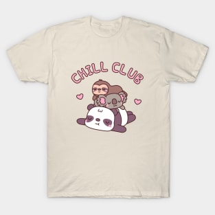 Cute Panda, Koala, Sloth Chill Club Funny T-Shirt